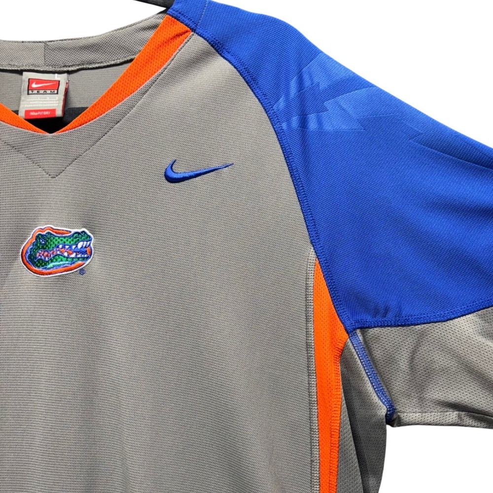 VTG Y2K Nike Florida Gators FIT DRY Training Shirt Men L Gray Blue Orange NCAA